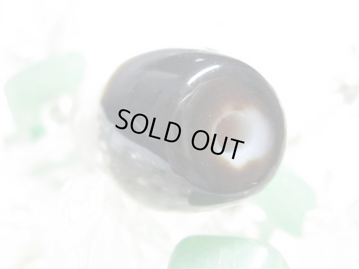 画像4: 黒地至純・黒白天珠 15mm  (4)