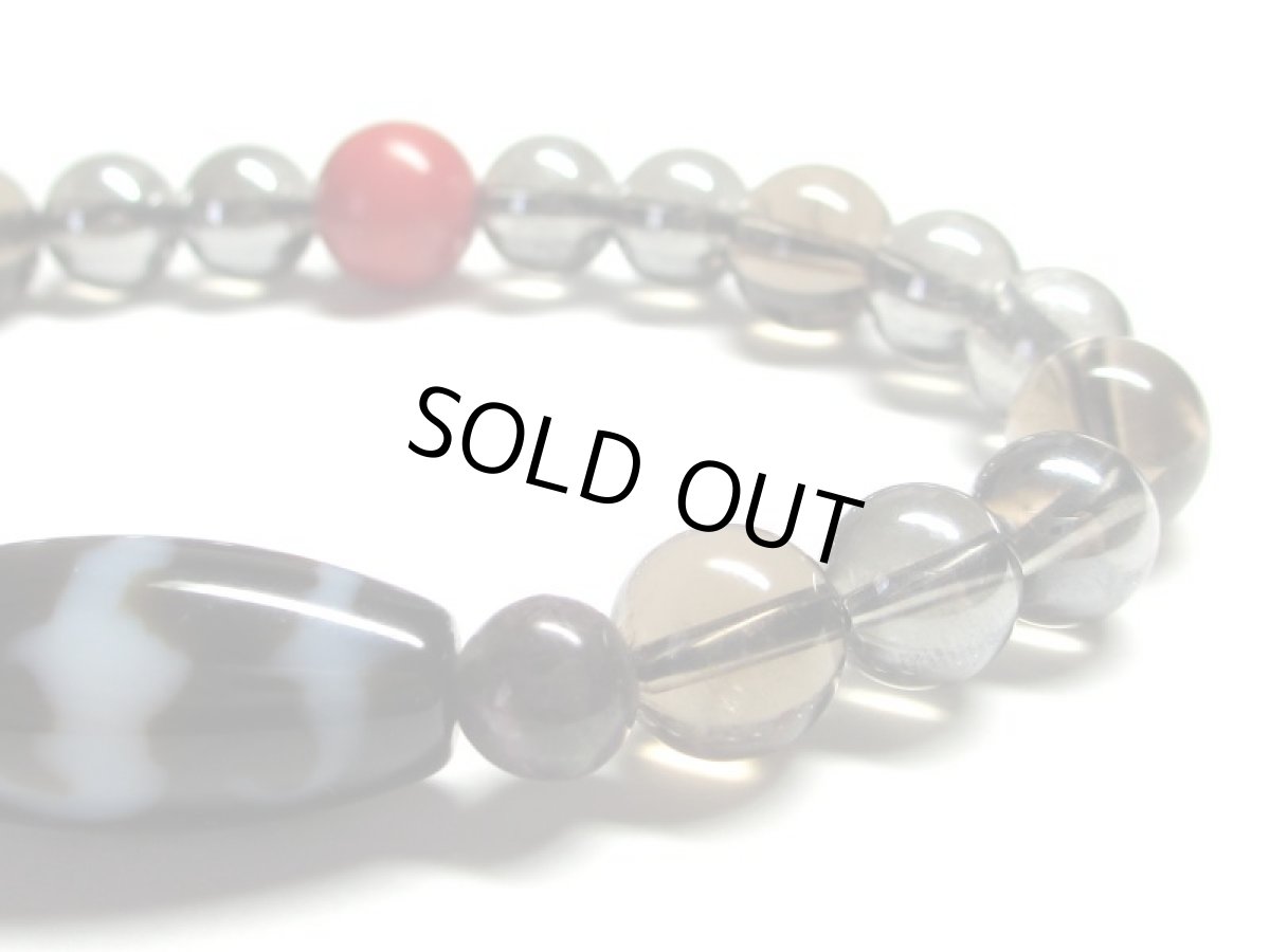 画像4: 五福天珠ブレス・珊瑚(染め)・水晶・コーラル (4)