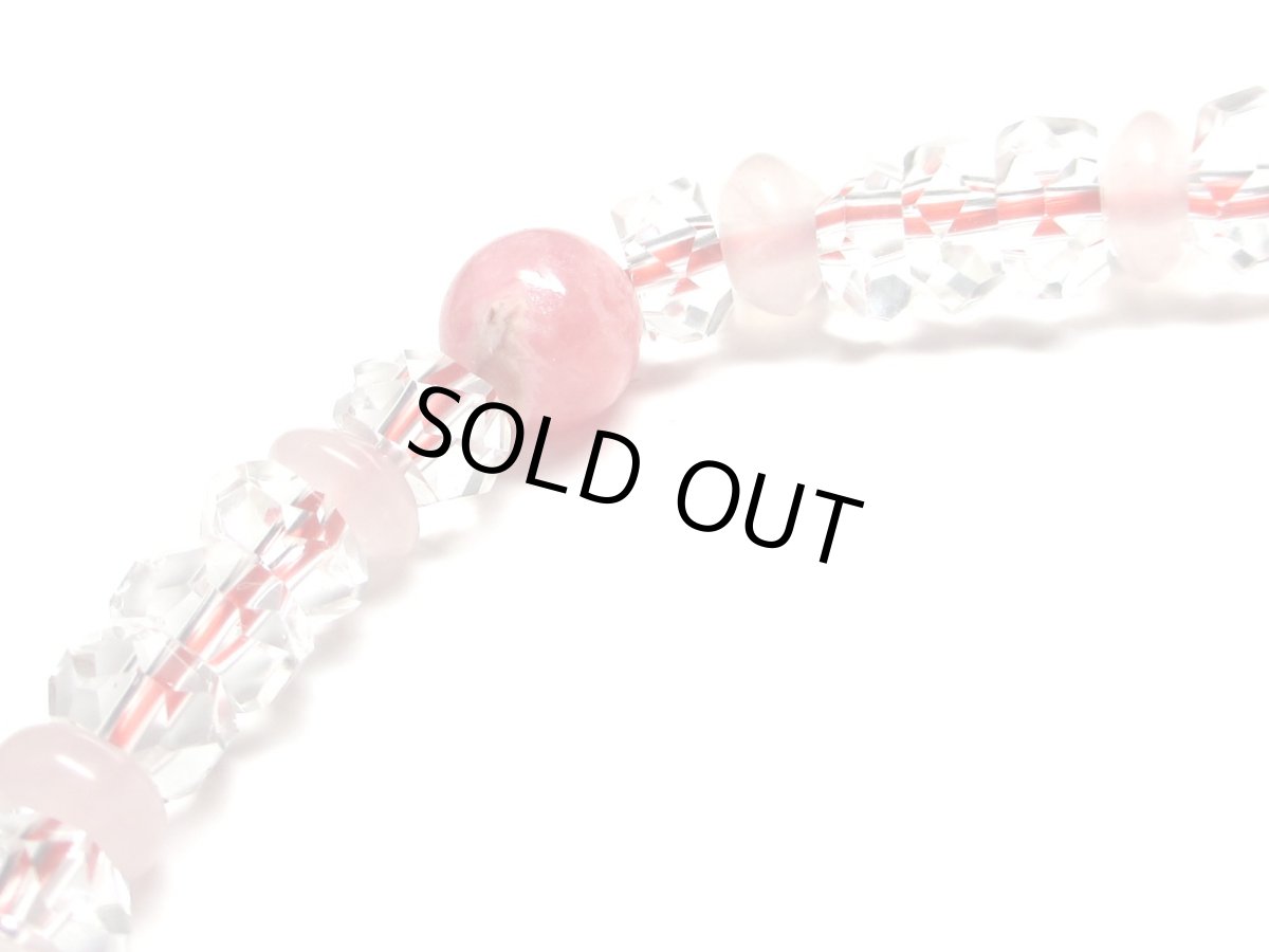 画像5: 水蓮花天珠ブレス・インカローズ・水晶・ローズクォーツ (5)