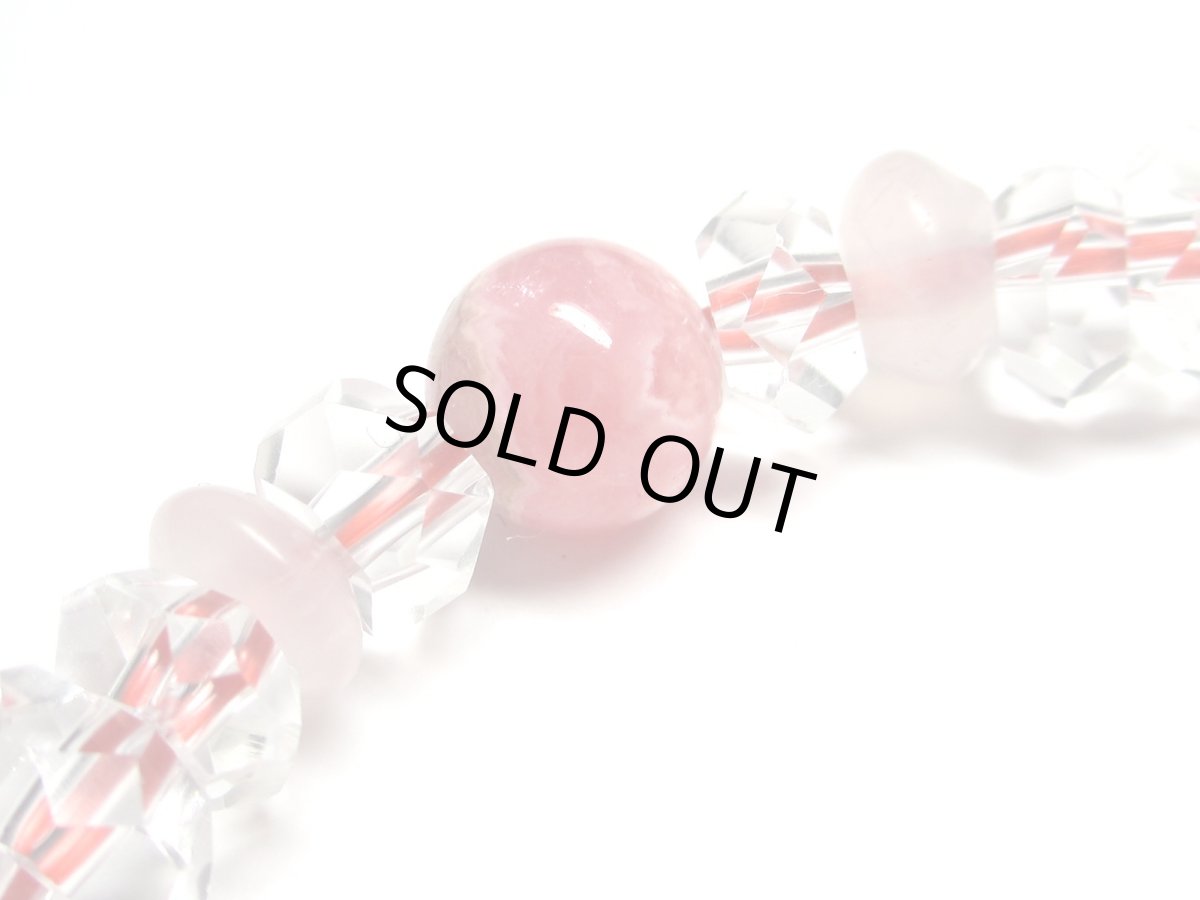 画像3: 水蓮花天珠ブレス・インカローズ・水晶・ローズクォーツ (3)