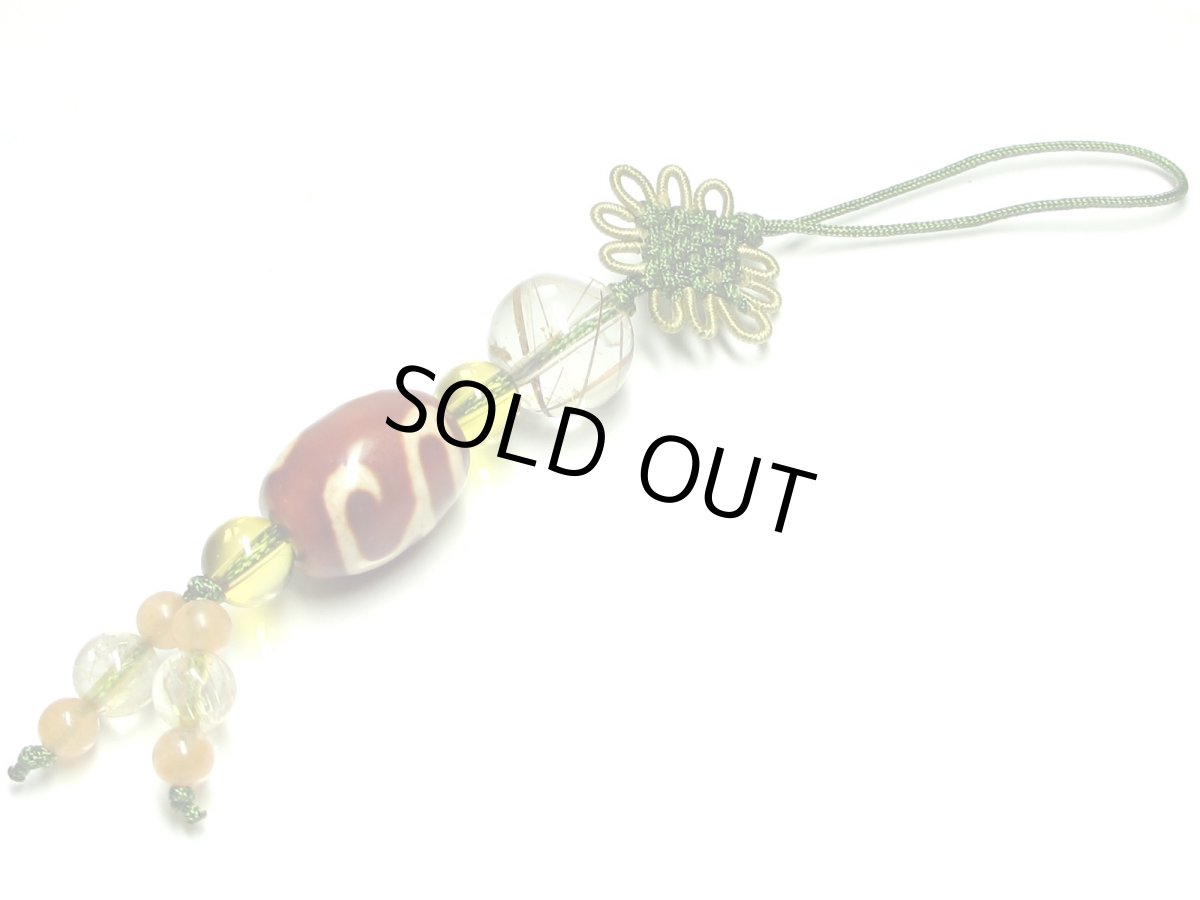 画像3: 赤龍紋水蓮花天珠ストラップ (3)