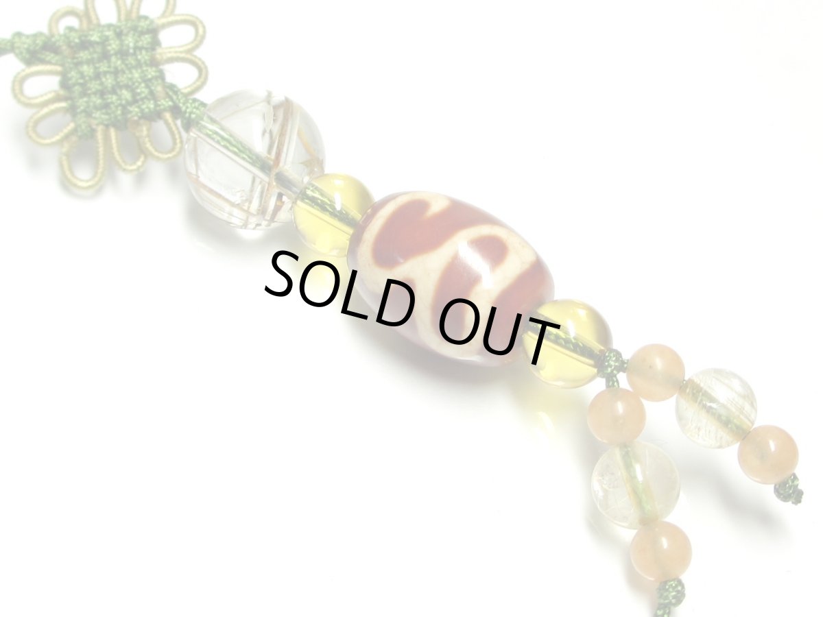 画像2: 赤龍紋水蓮花天珠ストラップ (2)