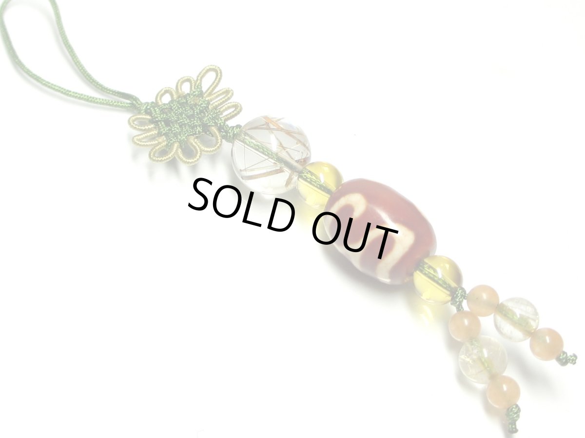 画像4: 赤龍紋水蓮花天珠ストラップ (4)