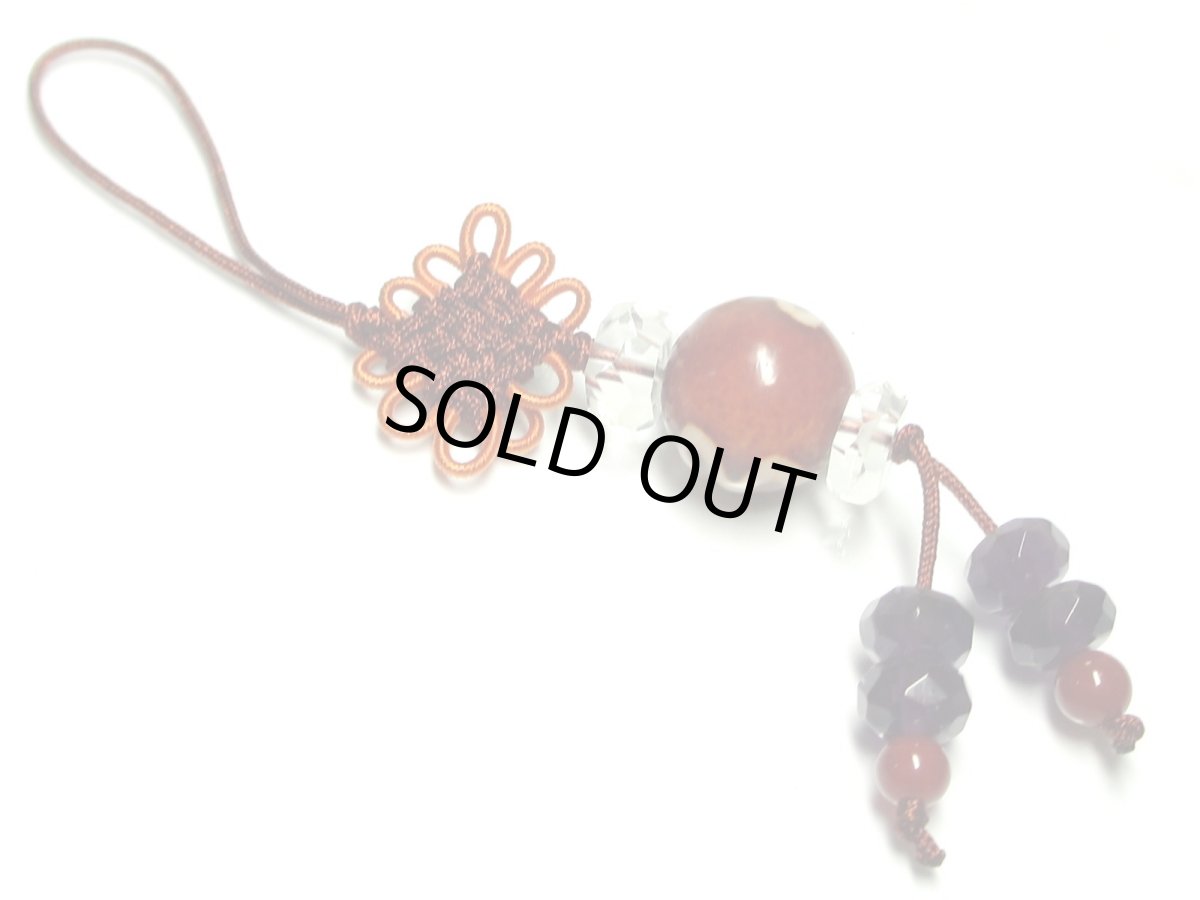 画像4: 赤龍紋水蓮花天珠ストラップ (4)