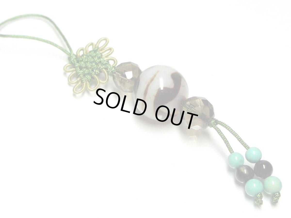 画像4: 龍紋四線虎牙天珠ストラップ (4)