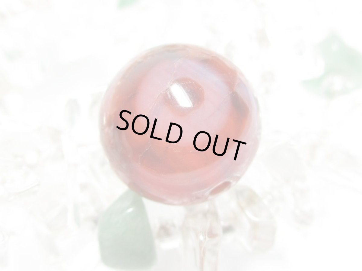 画像2: 紅鱗紋丸型・三眼天珠 14mm (2)