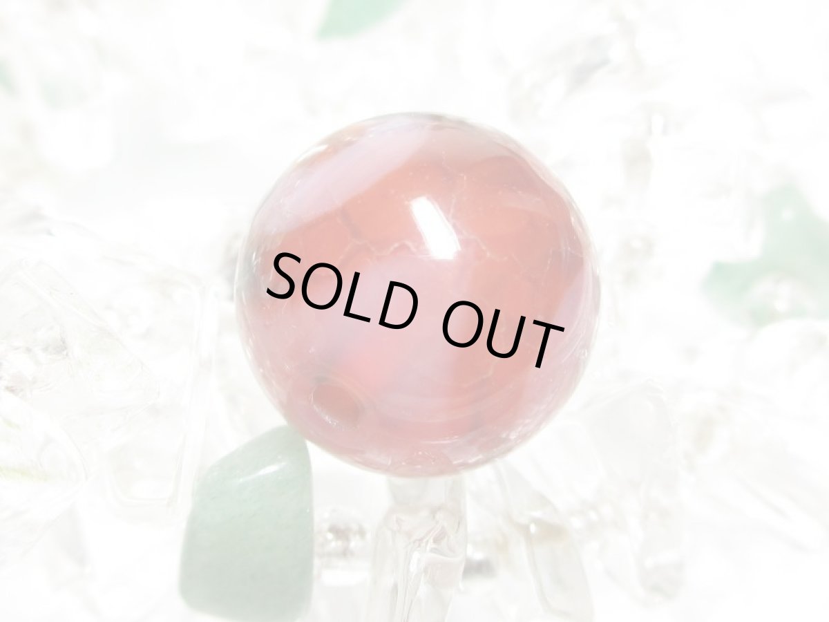 画像4: 紅鱗紋丸型・三眼天珠 14mm (4)