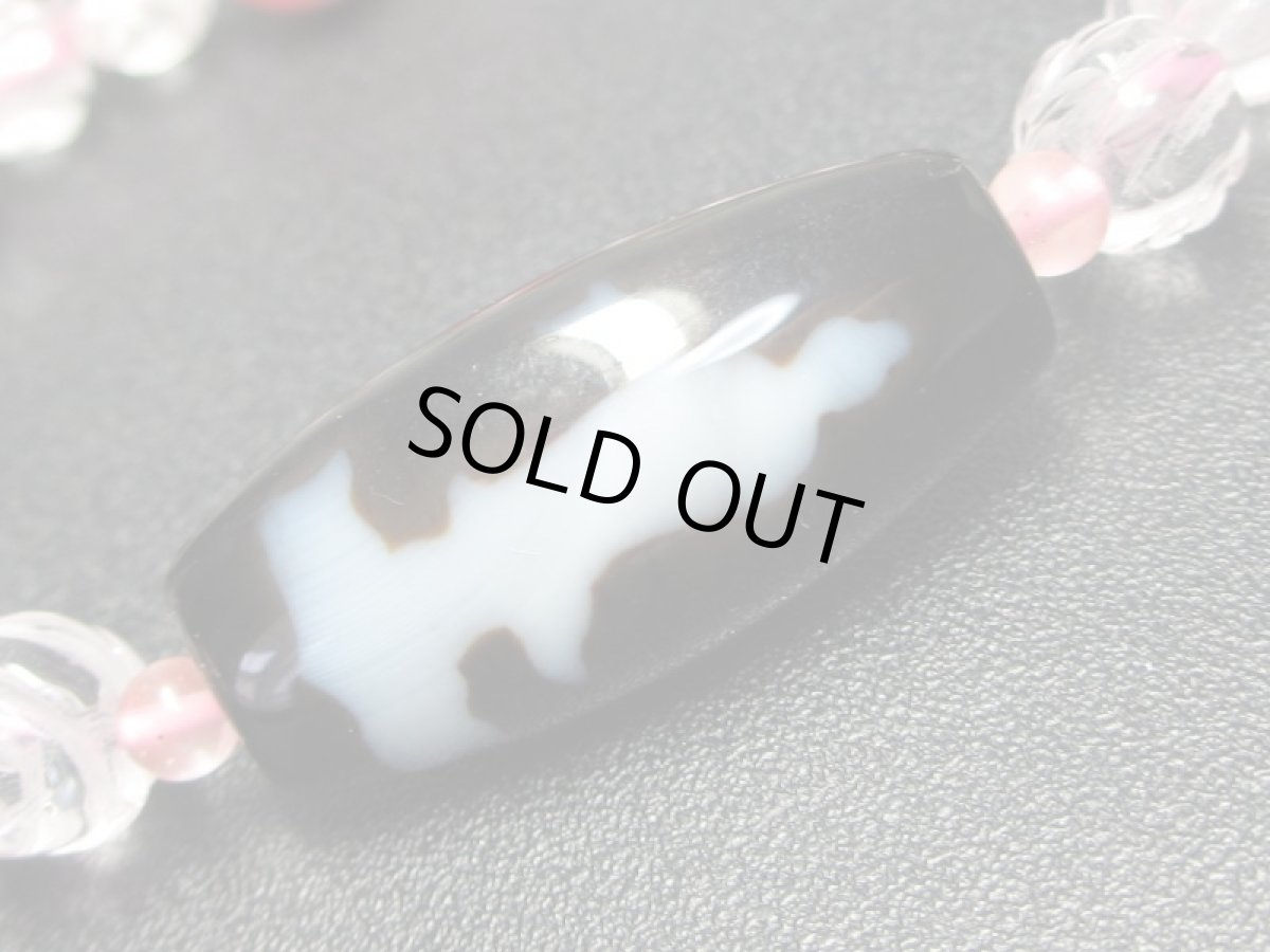 画像2: 観音天珠・線天珠・インカローズ・ローズクォーツブレスレット (2)