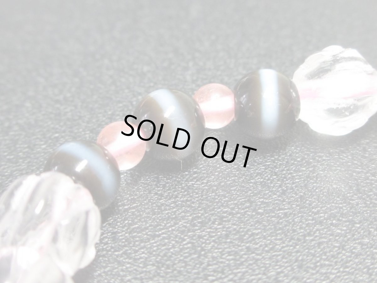 画像4: 観音天珠・線天珠・インカローズ・ローズクォーツブレスレット (4)