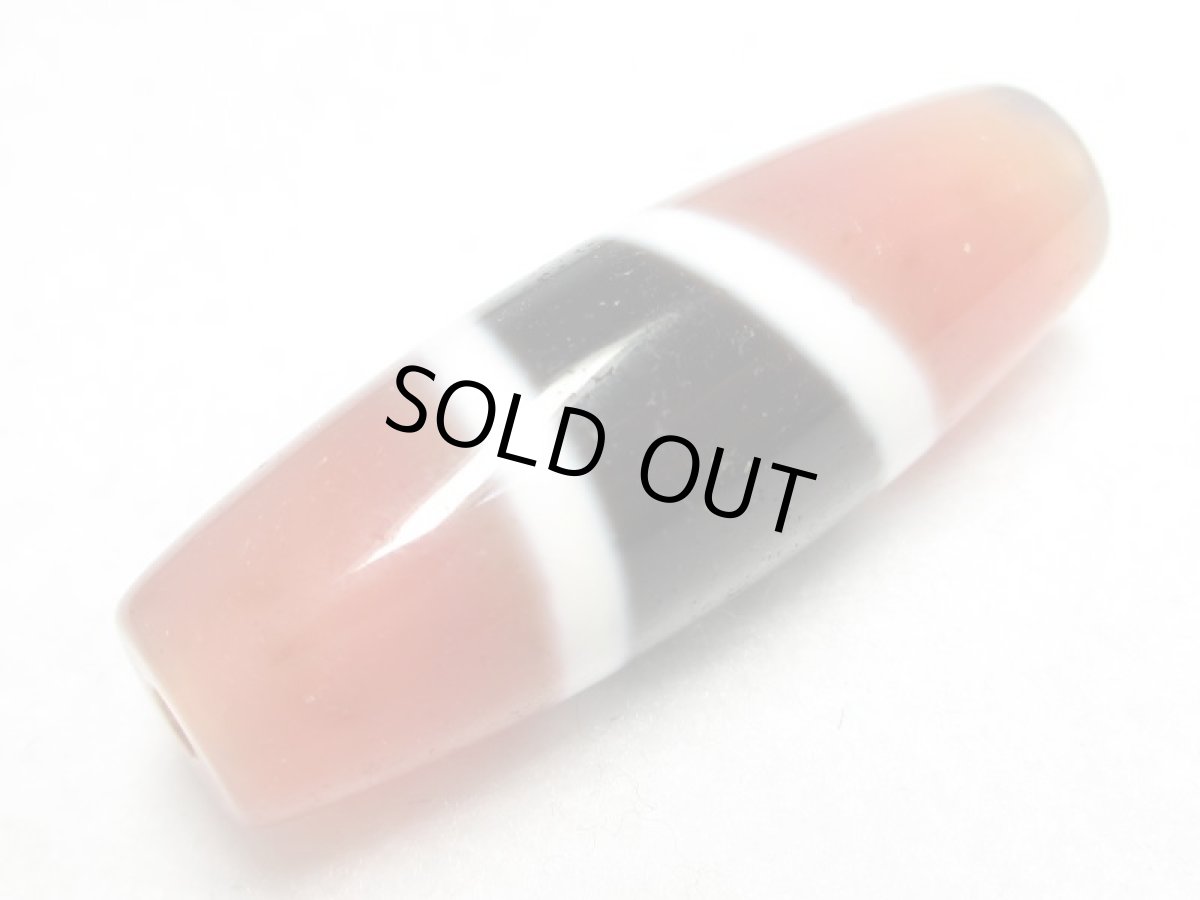 画像3: 黒・紅朱砂・三色線天珠 34mm (3)