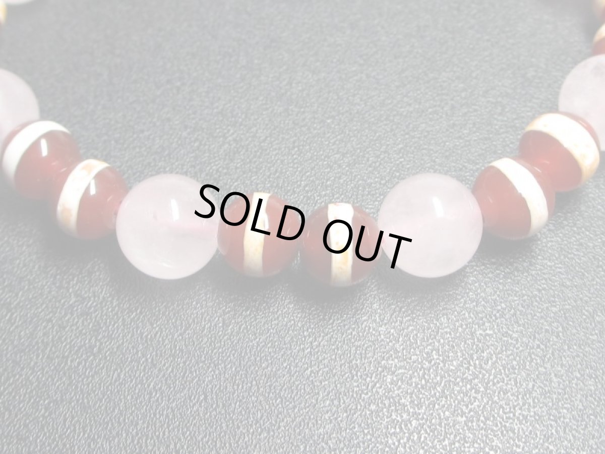 画像2: 線天珠・ローズクォーツブレスレット (2)