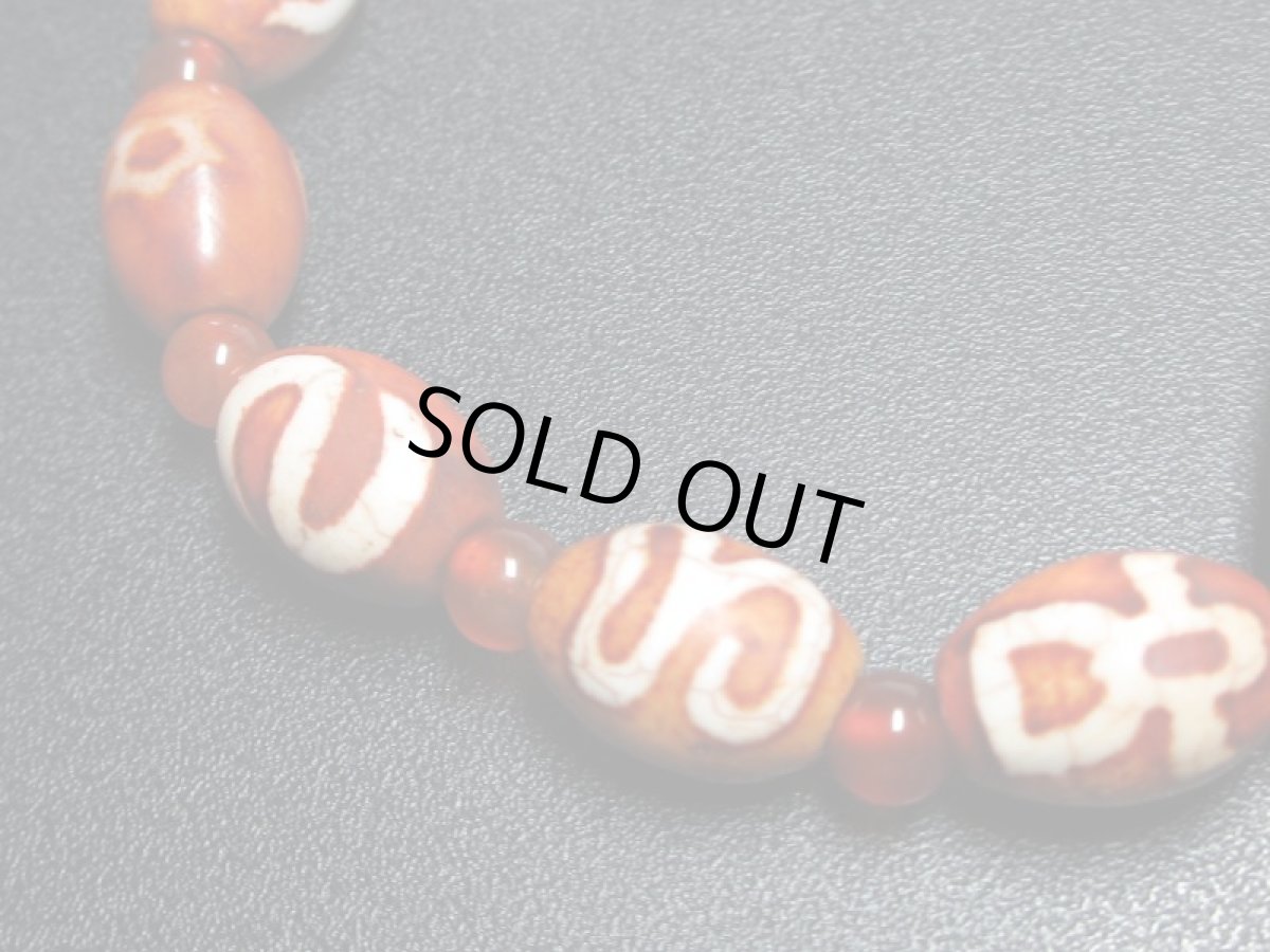 画像3: 如意天珠・水蓮花天珠・太極天珠・日月星天珠・財神天珠・貴人天珠・金銭鉤天珠・赤瑪瑙ブレスレット (3)