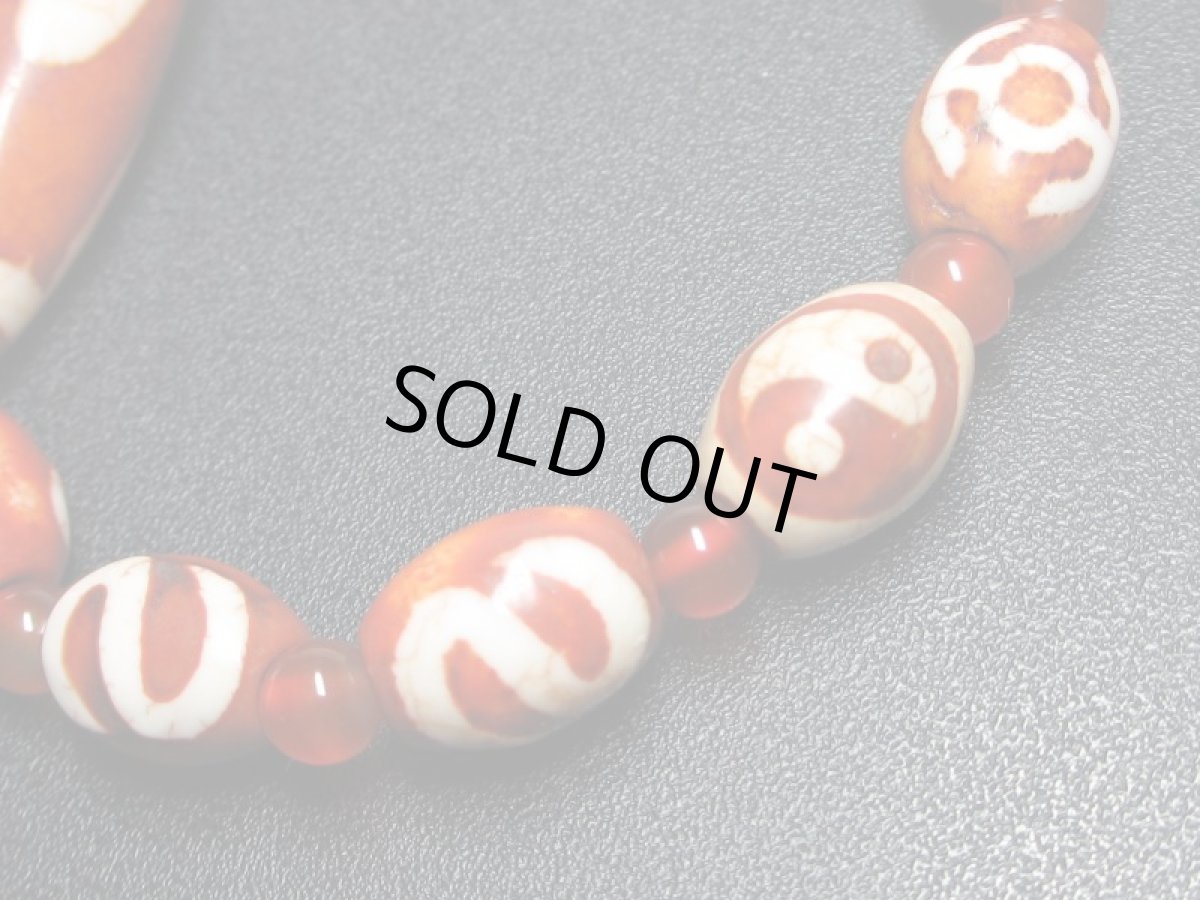 画像4: 如意天珠・水蓮花天珠・太極天珠・日月星天珠・財神天珠・貴人天珠・金銭鉤天珠・赤瑪瑙ブレスレット (4)