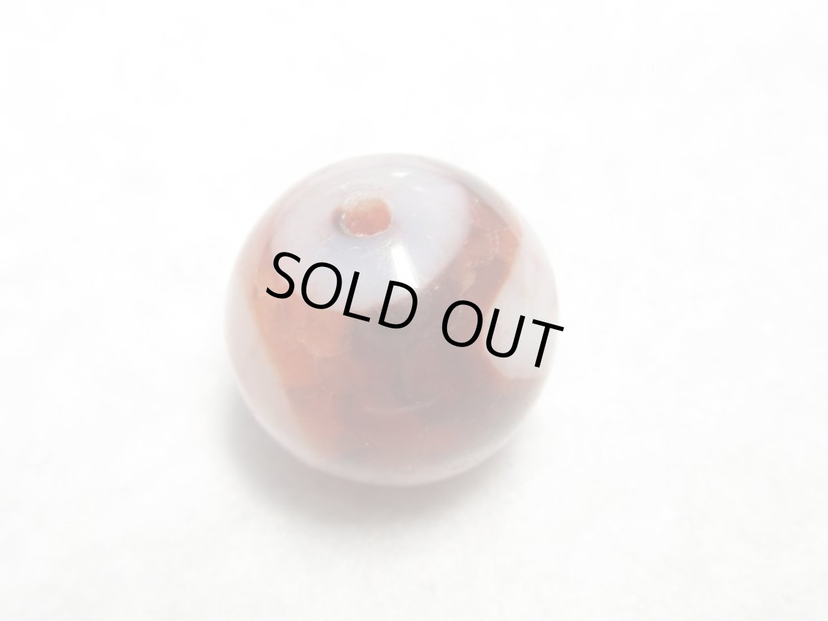 画像4: 紅鱗紋丸型・天地天珠 14mm (4)