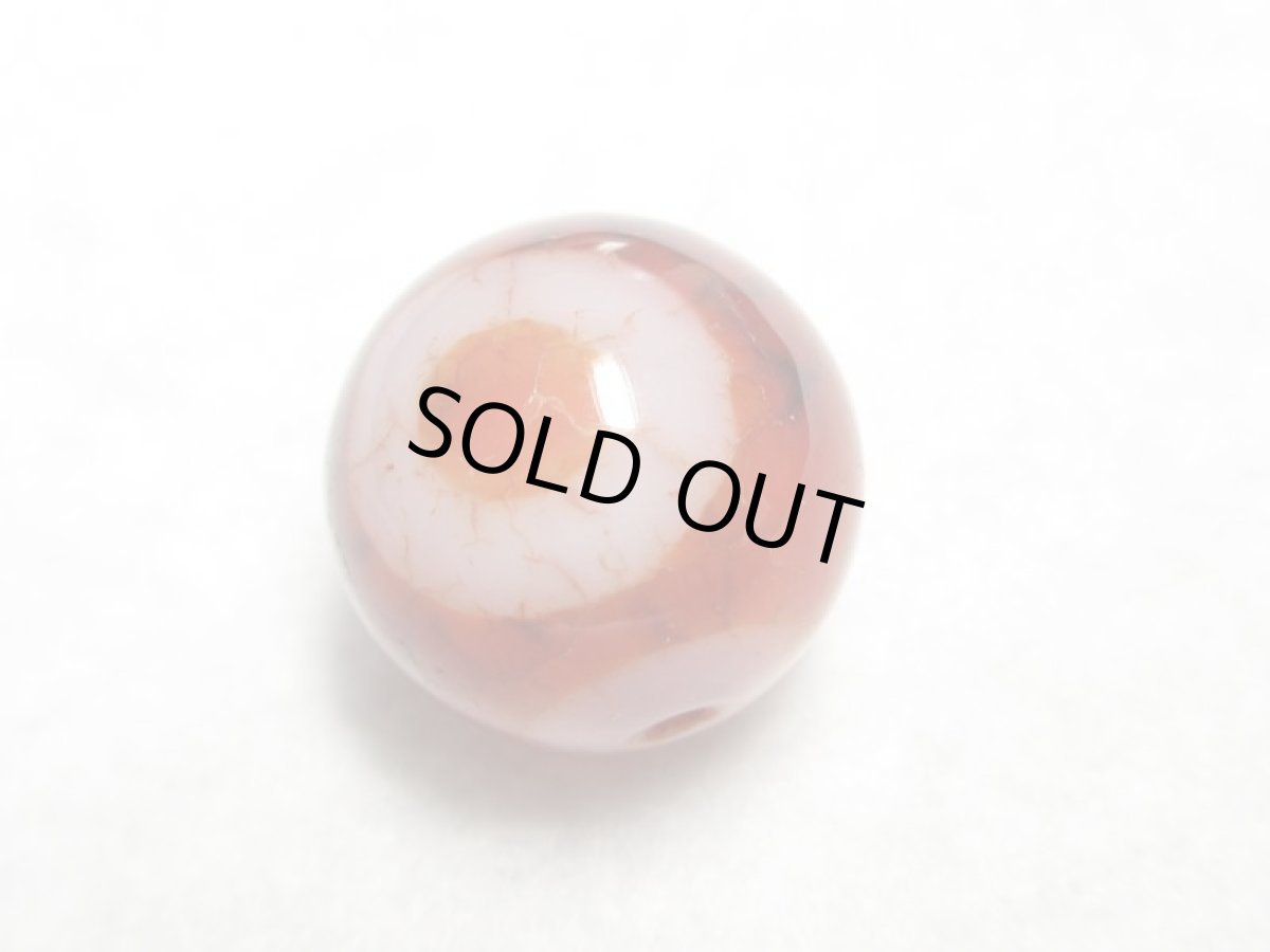 画像3: 紅鱗紋丸型・天地天珠 14mm (3)