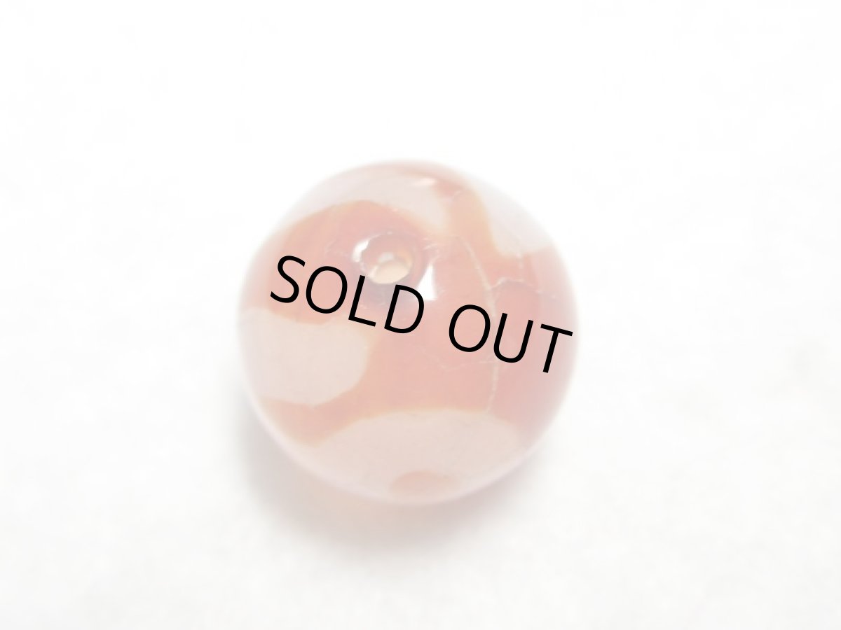 画像5: 紅鱗紋丸型・大人天珠 14mm (5)