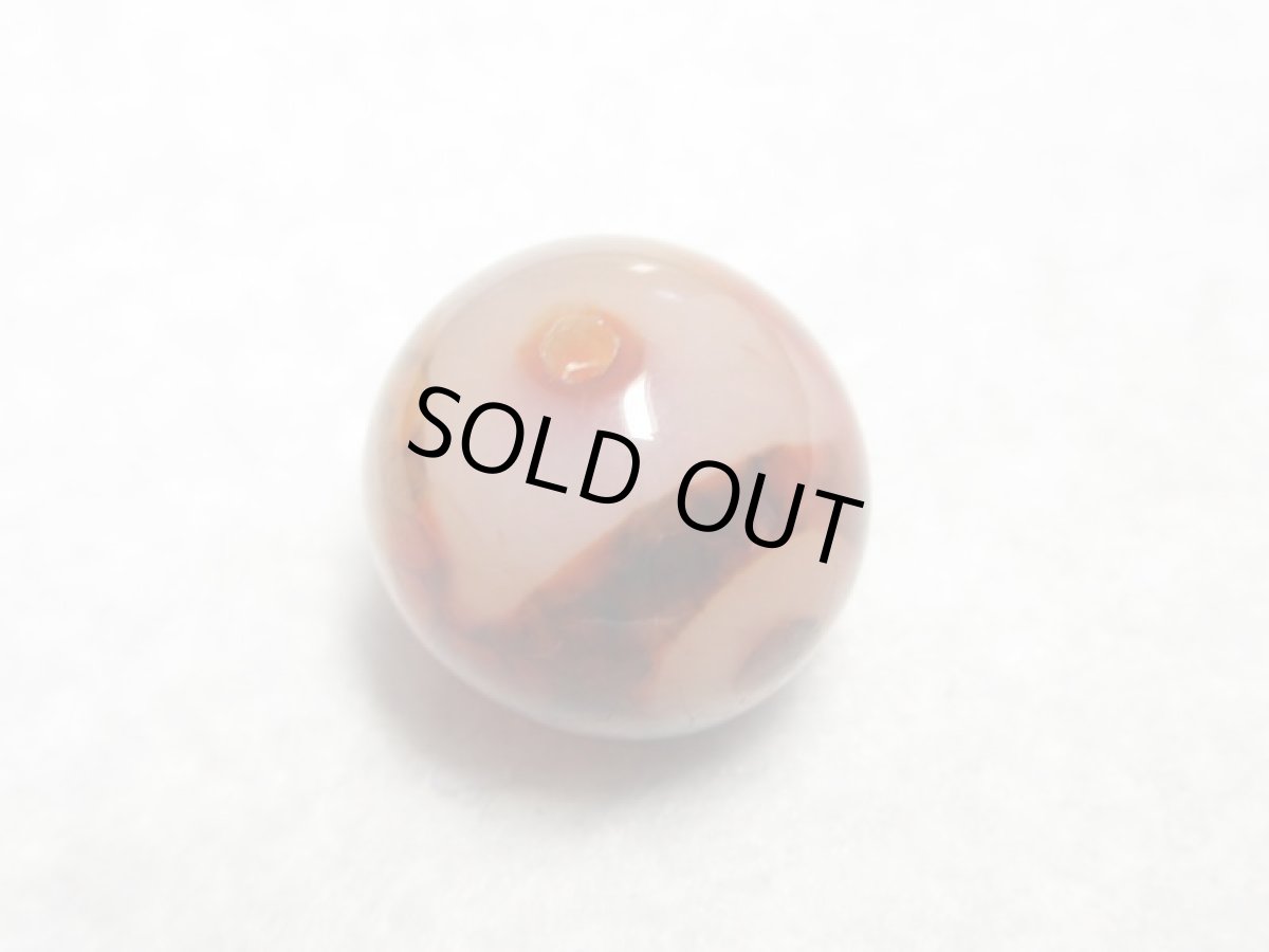 画像4: 紅鱗紋丸型・三眼天珠・14mm (4)