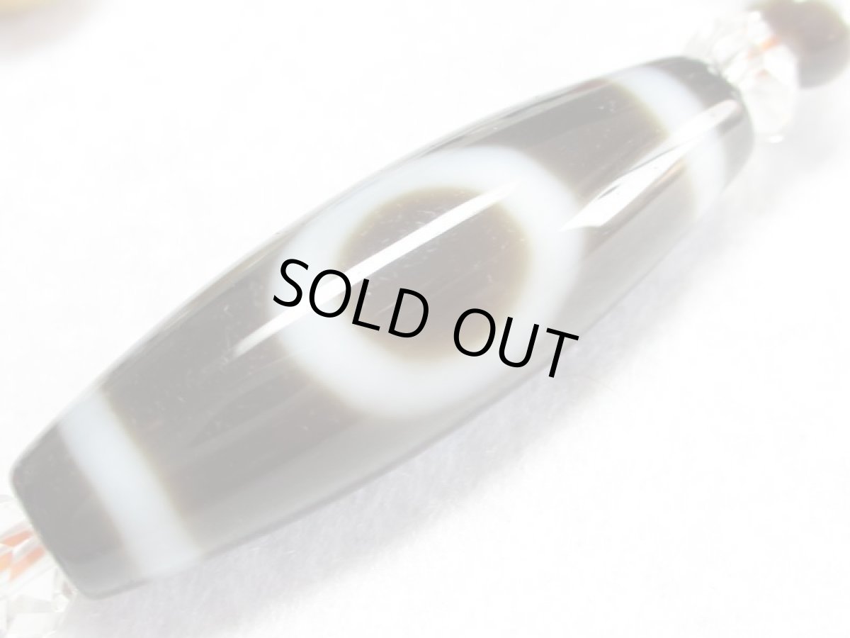 画像3: 日月天珠ブレス・線天珠・珊瑚(染め)・水晶【130711】  (3)