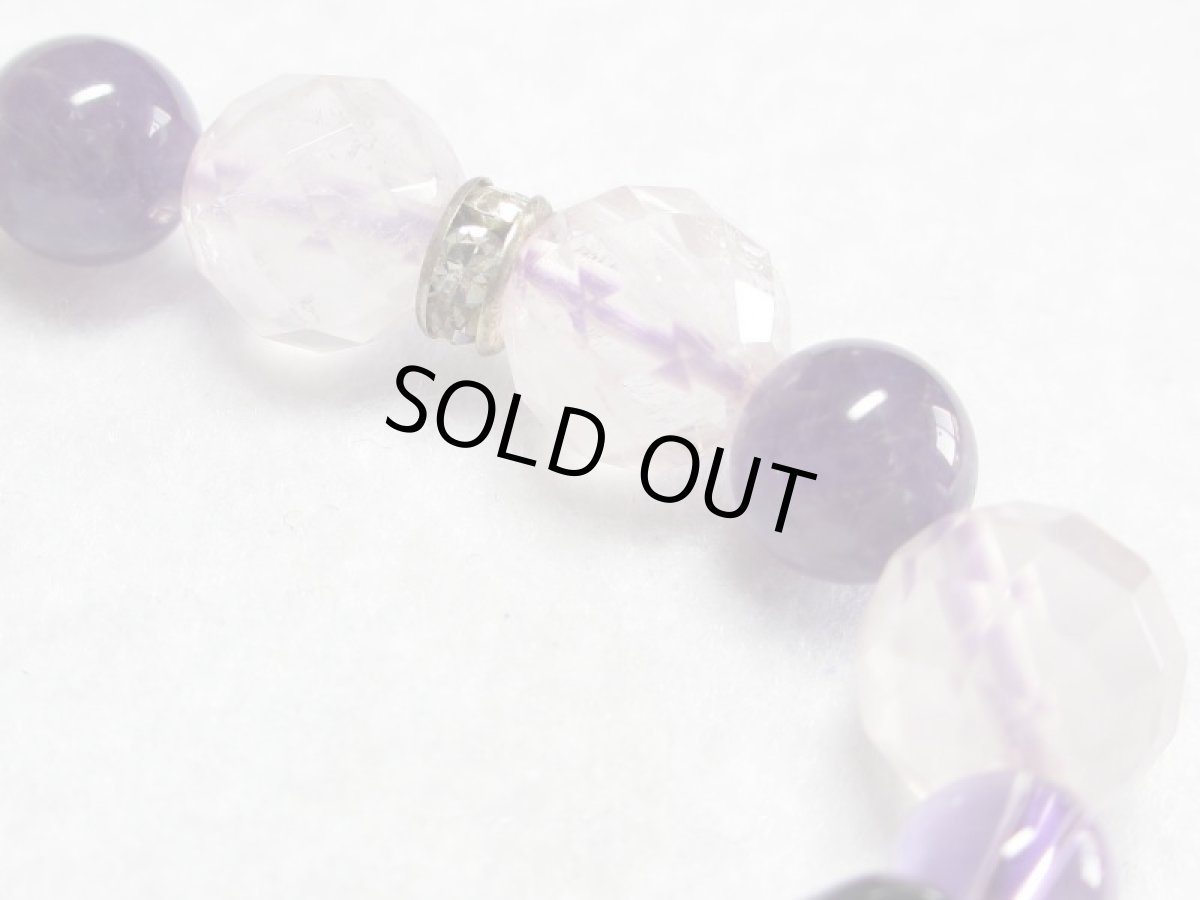 画像4: 福寿天珠ブレス・アメジスト・ローズクォーツ (4)