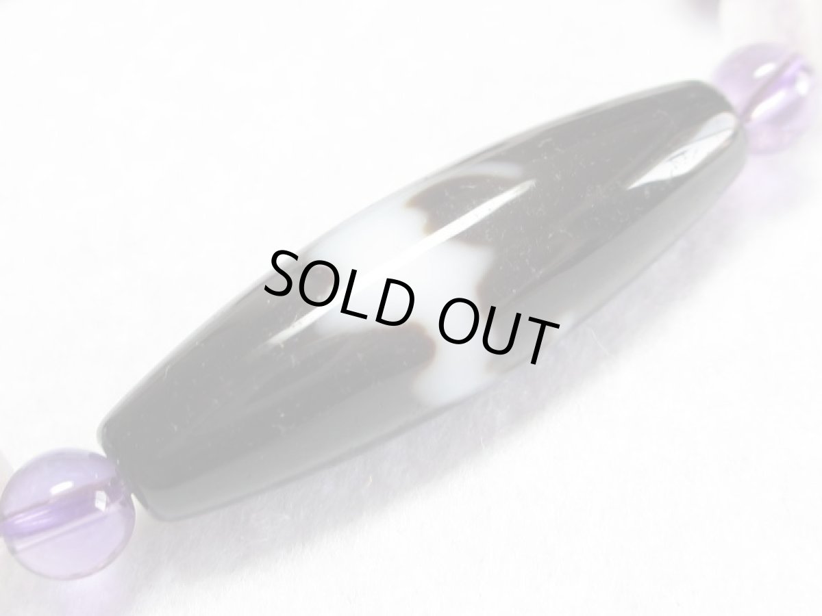 画像2: 福寿天珠ブレス・アメジスト・ローズクォーツ (2)