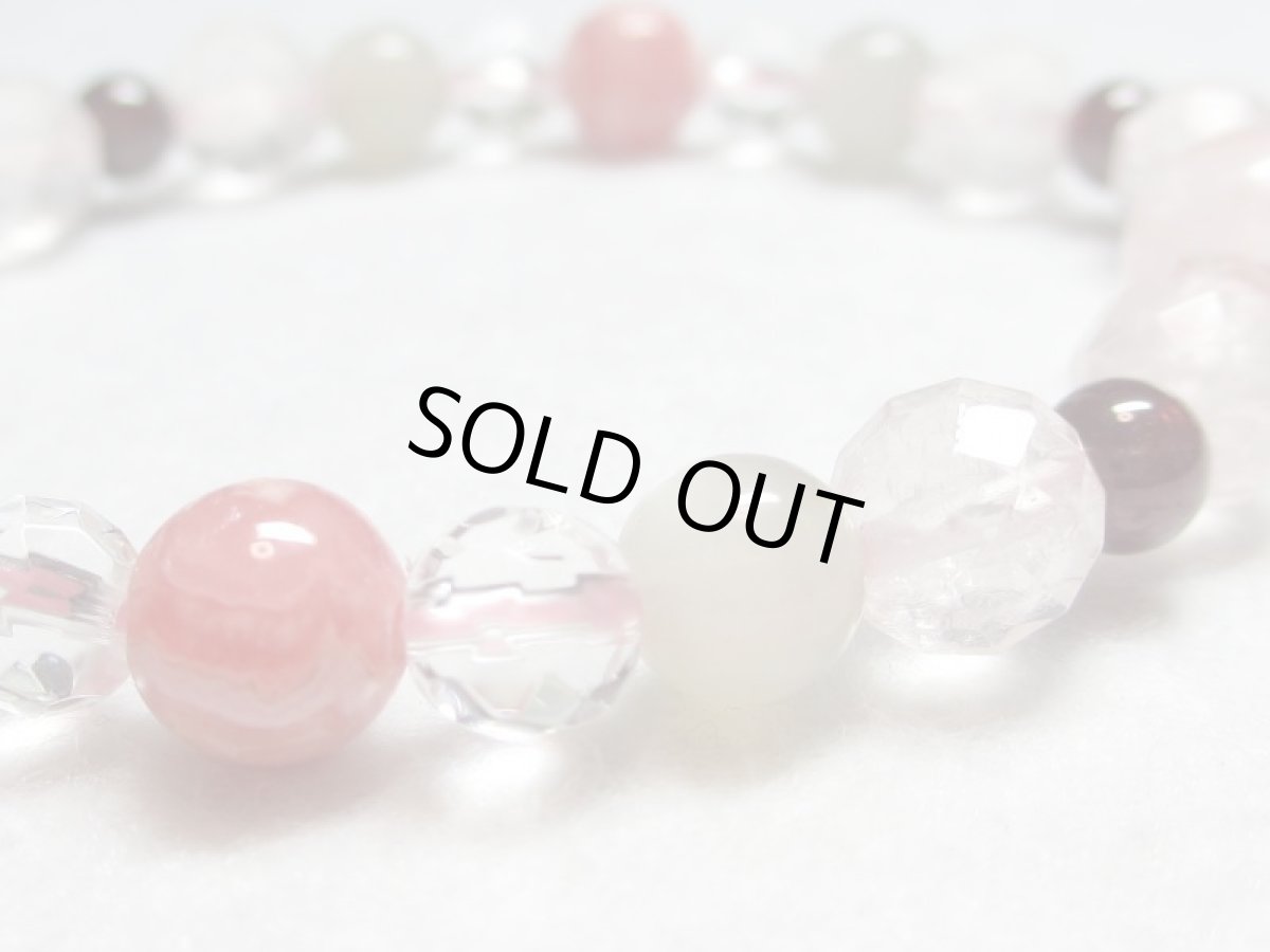 画像4: インカローズブレス・水晶・ローズクォーツ・・ガーネット・月長石【130713】  (4)