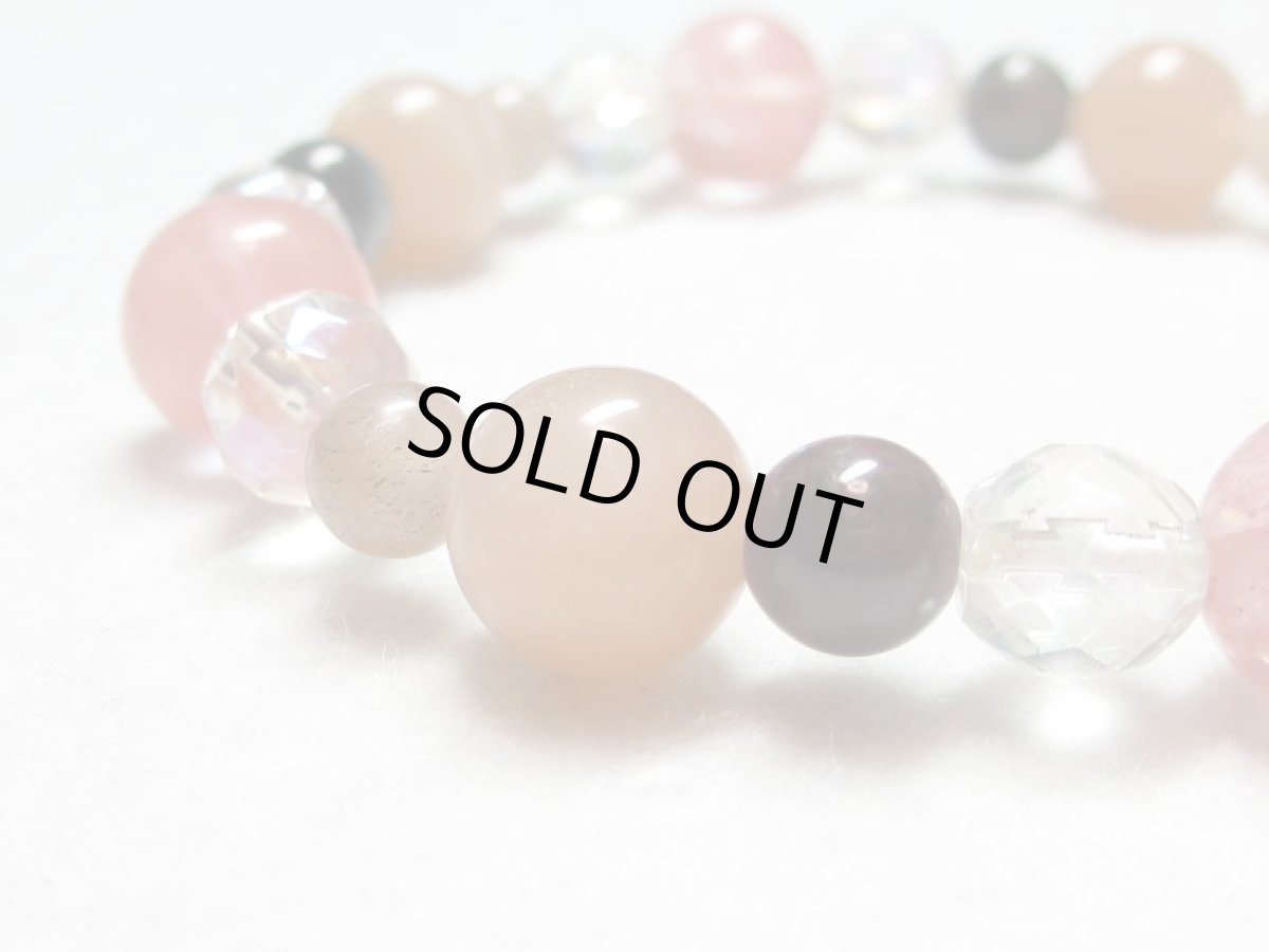 画像5: 月長石ブレス・水晶・【130713】  (5)