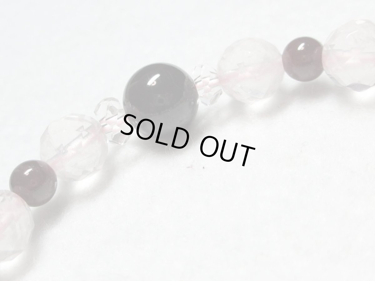 画像2: インカローズブレス・水晶・ローズクォーツ・・ガーネット・月長石【130713】  (2)