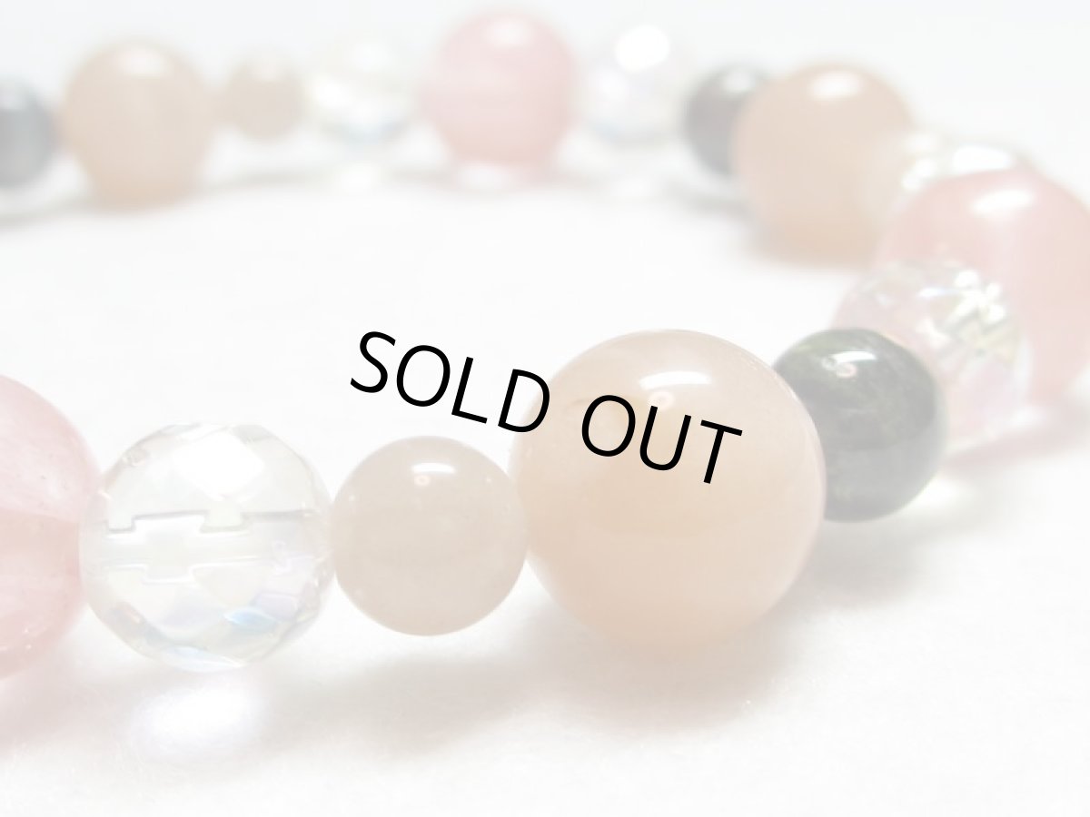 画像4: 月長石ブレス・水晶・【130713】  (4)