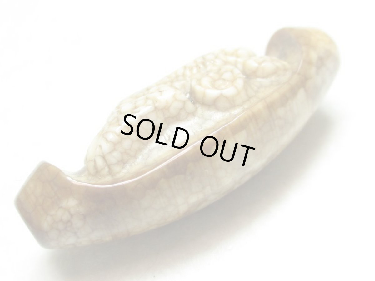 画像4: 火供天珠・麒麟彫刻天珠 一眼天珠 41mm (4)