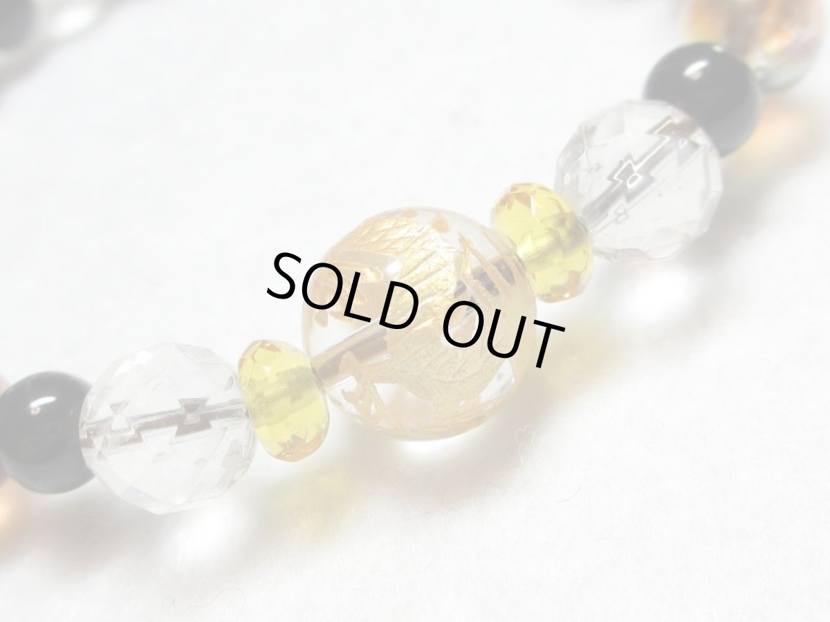 画像2: 彫刻金龍水晶ブレス・水晶・ルチル【130713】  (2)