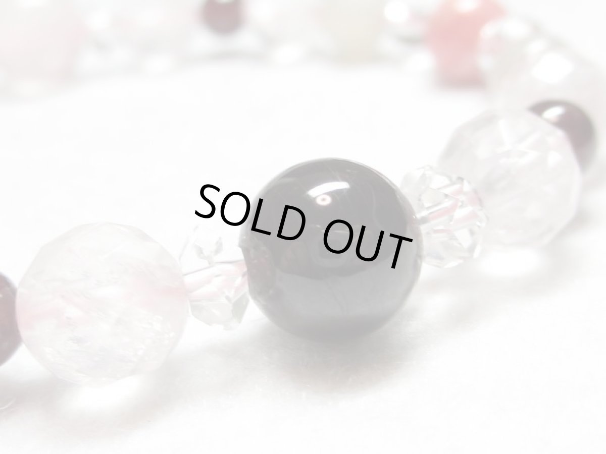 画像5: インカローズブレス・水晶・ローズクォーツ・・ガーネット・月長石【130713】  (5)