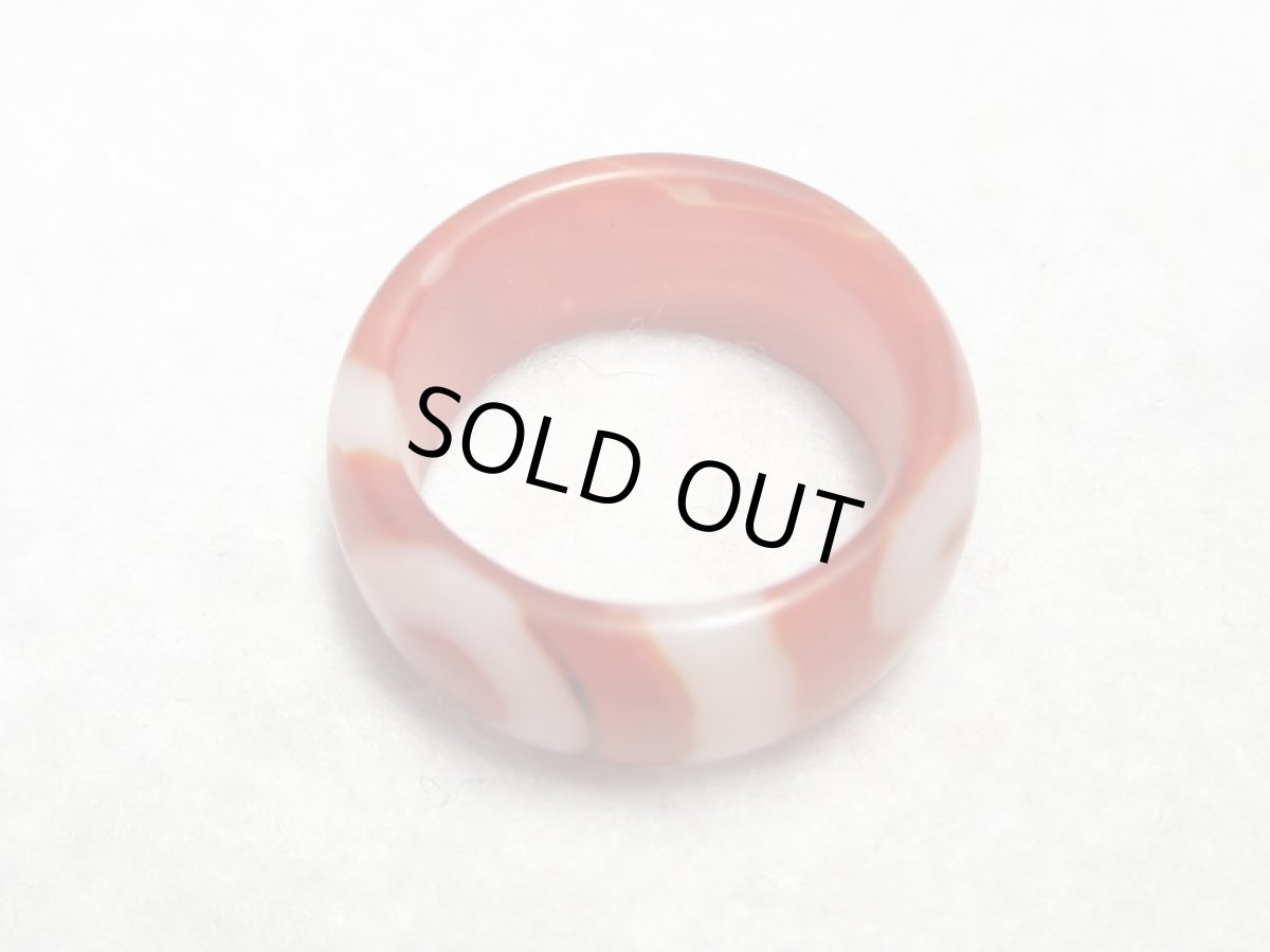 画像5: 老鉱朱砂紅天珠・水蓮花天珠 金銭鉤天珠 一眼天珠指輪 リング　15.4mm　 (5)