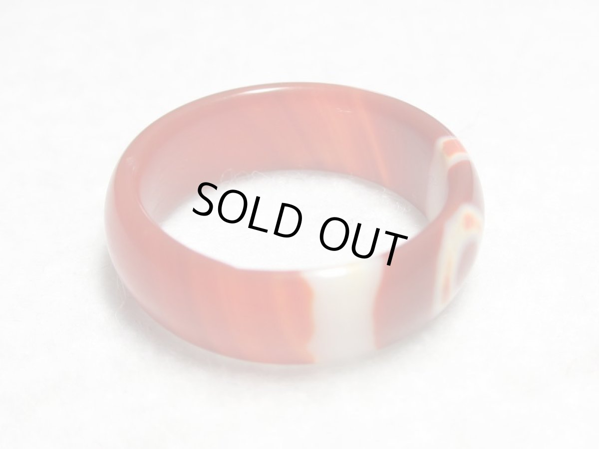 画像3: 老鉱朱砂紅天珠・一眼天珠指輪 リング 19号 (3)