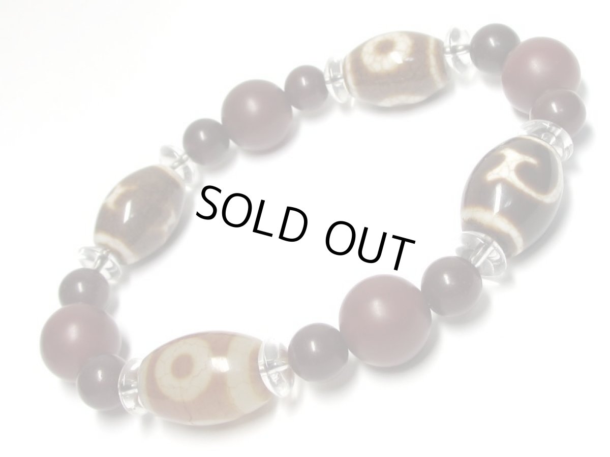 画像3: 三眼天珠・如意樹(緑度母)天珠・カーネリアン・水晶ブレスレット (3)