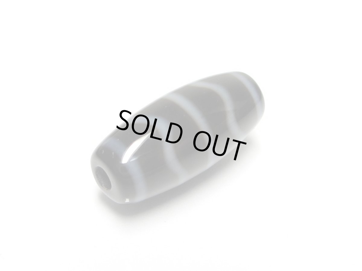 画像3: 黒地至純・水紋天珠 20mm (3)