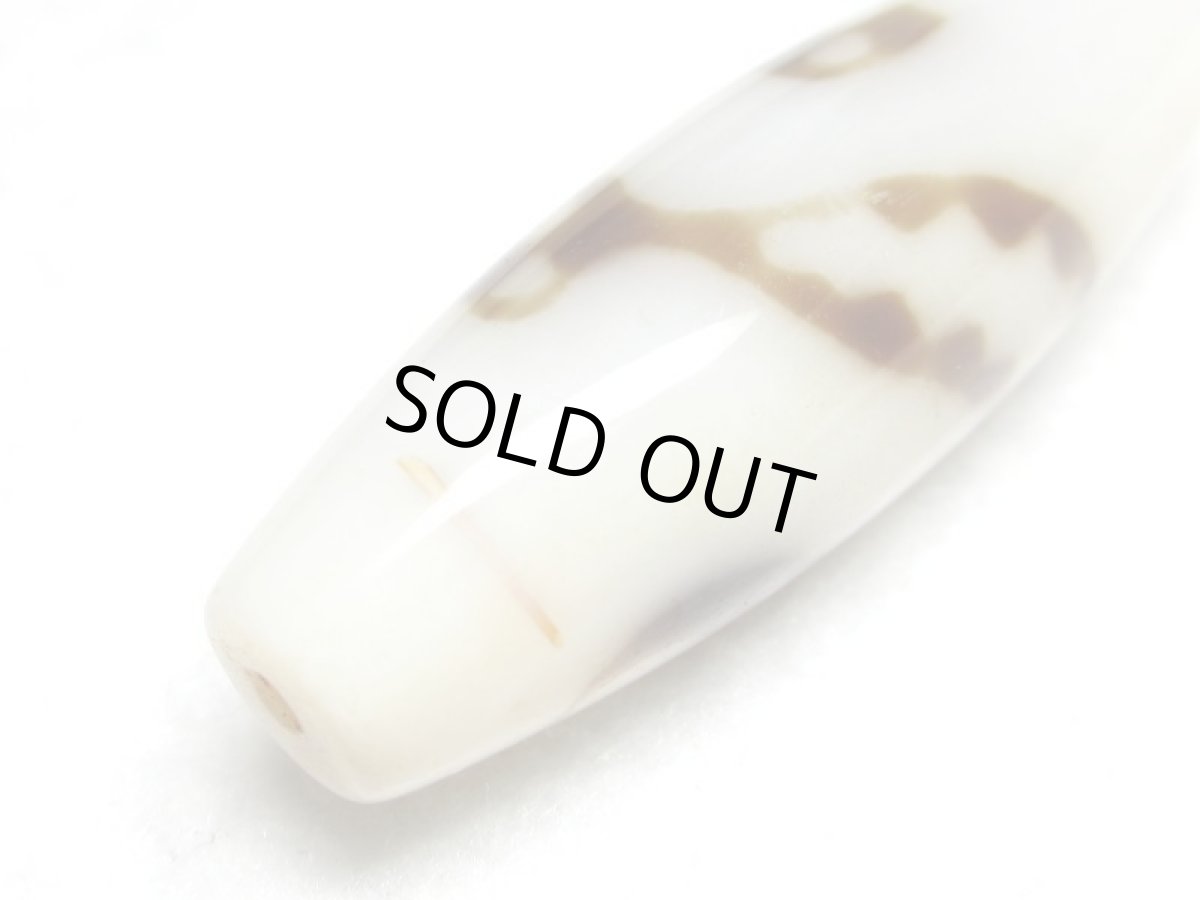 画像5: 白地至純・ 白蛇天珠 38mm  (5)