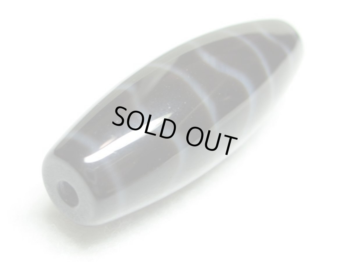 画像3: 黒地至純・水紋天珠  38mm  (3)