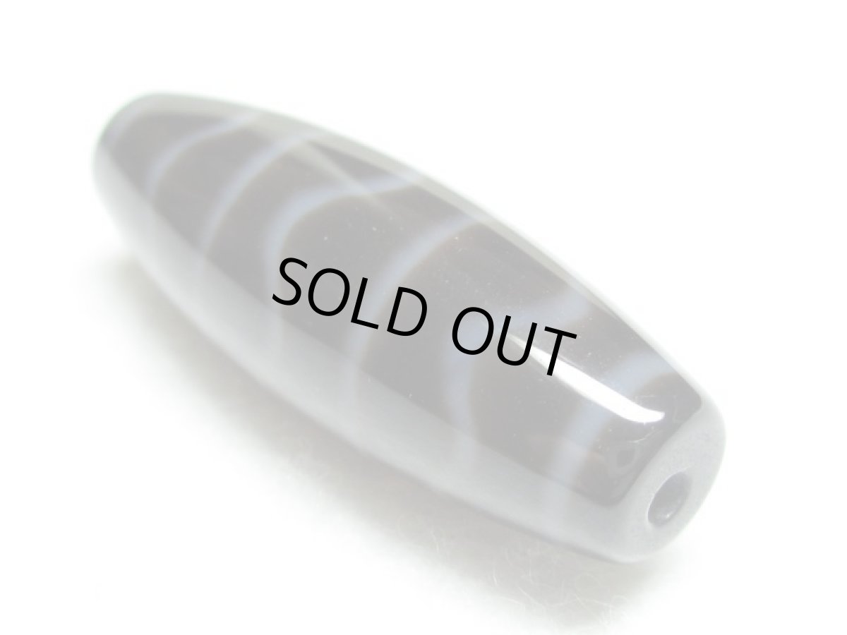 画像4: 黒地至純・水紋天珠  38mm  (4)