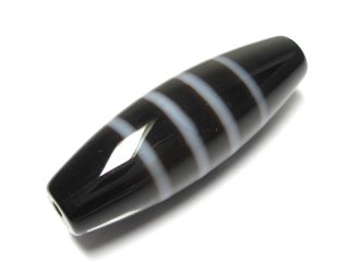 黒地至純・三面大黒天天珠 白蛇天珠 38mm - 石縁パワーストーン専門店