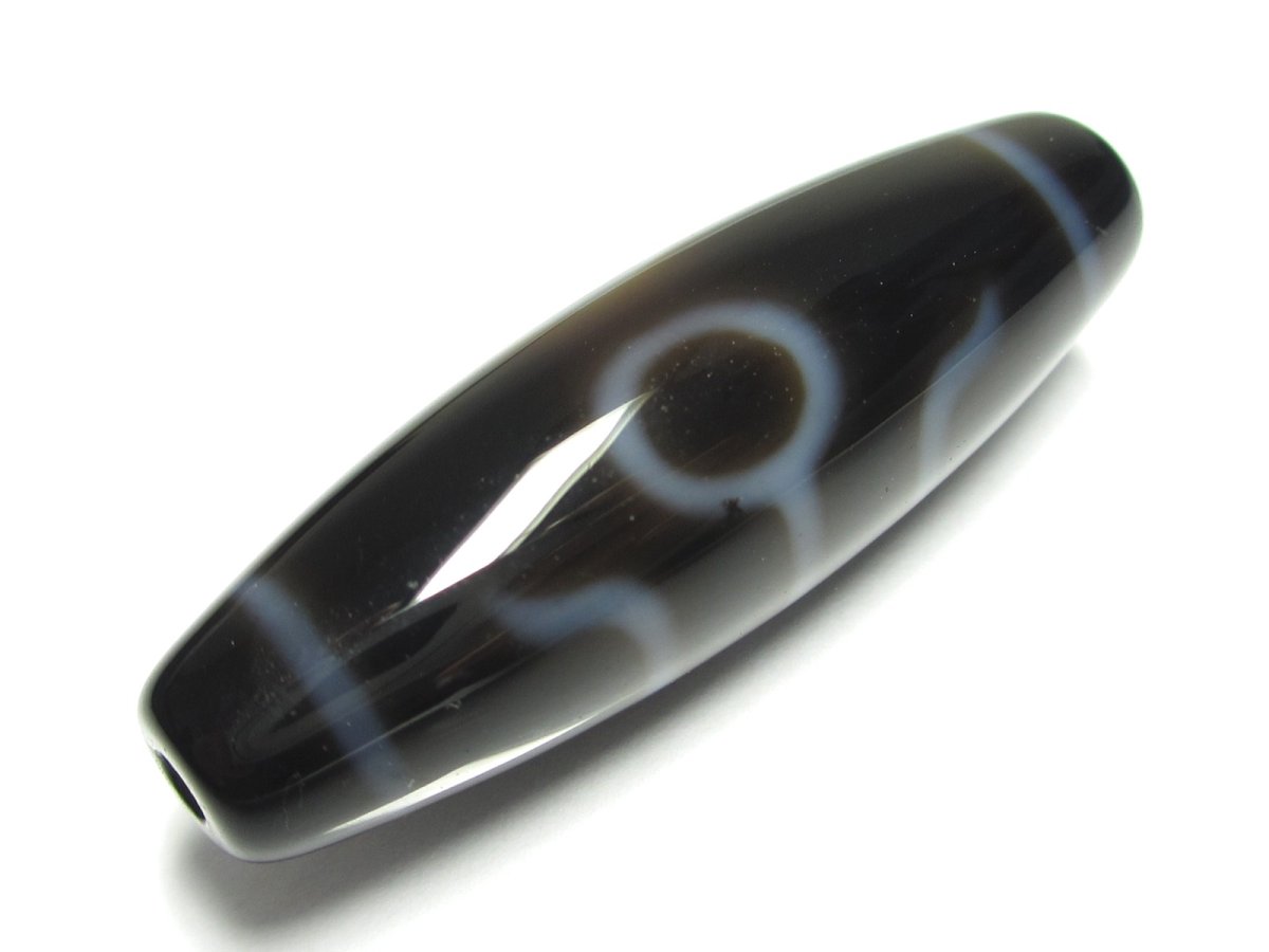 画像1: 黒朱砂・大人天珠 38mm (1)