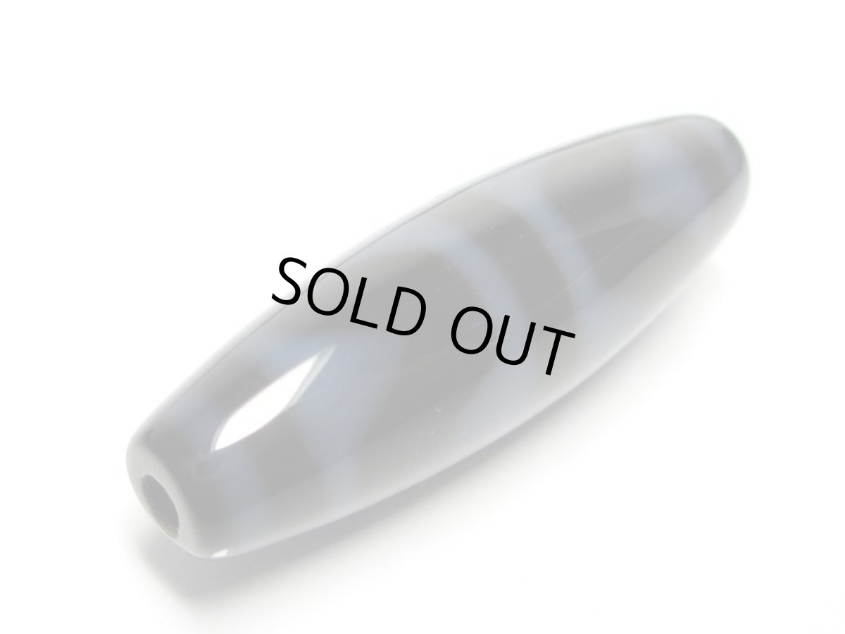 画像3: 黒地至純・四線虎牙天珠  38mm (3)