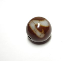 もんちゃん玉髄 金額如意蓮花天珠 黒朱砂入り 11-84 蓮花ニ眼上肯天珠