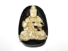 画像1: 良質な高級品 彫刻 勢至菩薩 ・財神天珠 (1)