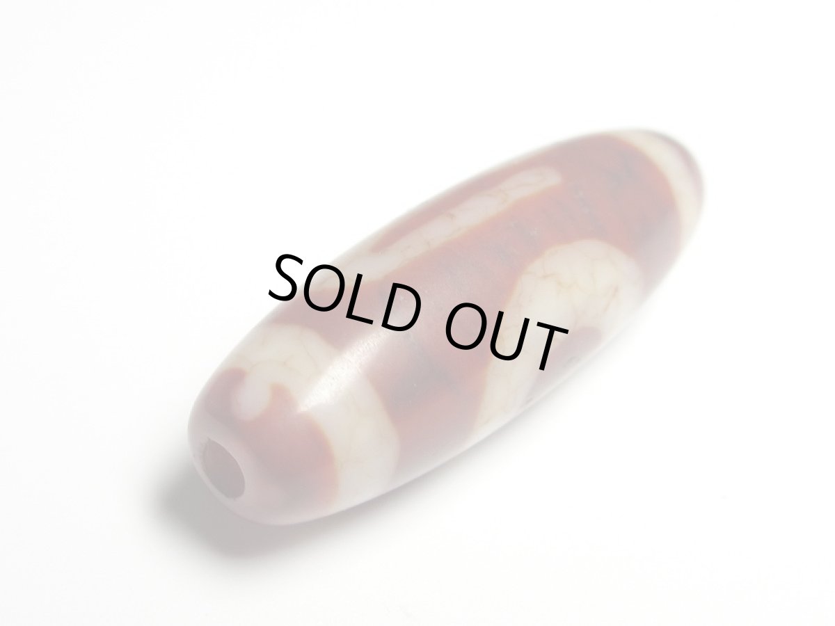 画像5: 老鉱朱砂紅・五行天珠 五行の火 36.5mm (5)