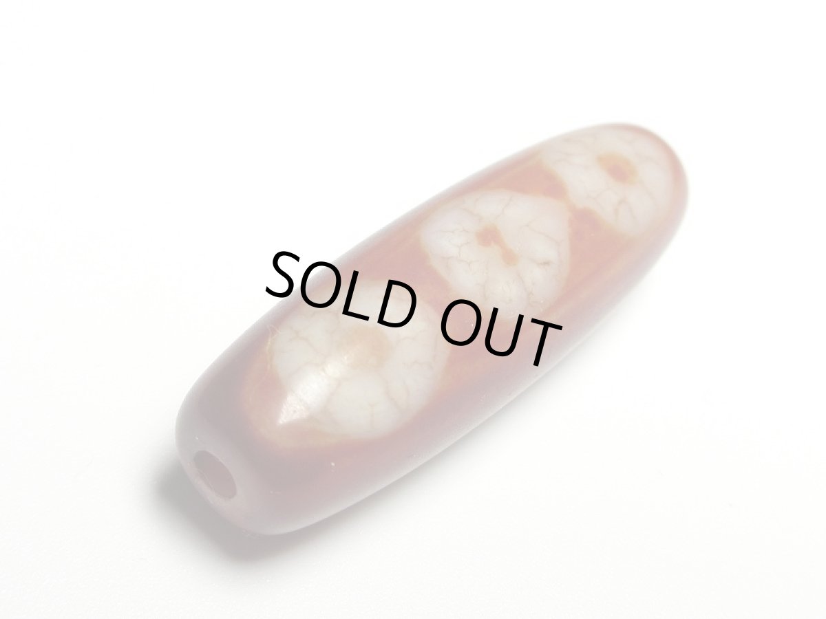 画像3: 老鉱朱砂紅・三眼&如意樹(緑度母)天珠 37.5mm (3)