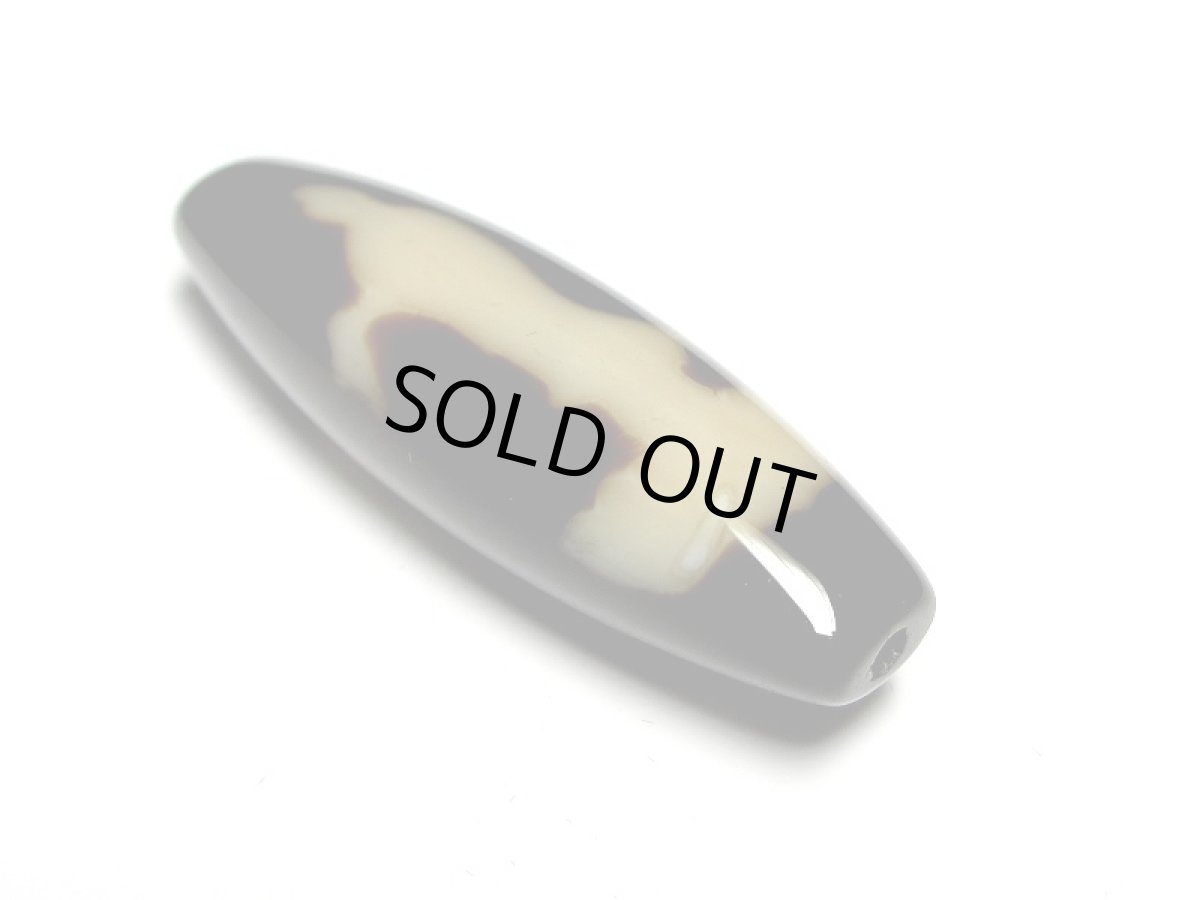 画像2: 黒地至純・観音&如意樹(緑度母)天珠 39mm【170220】 (2)