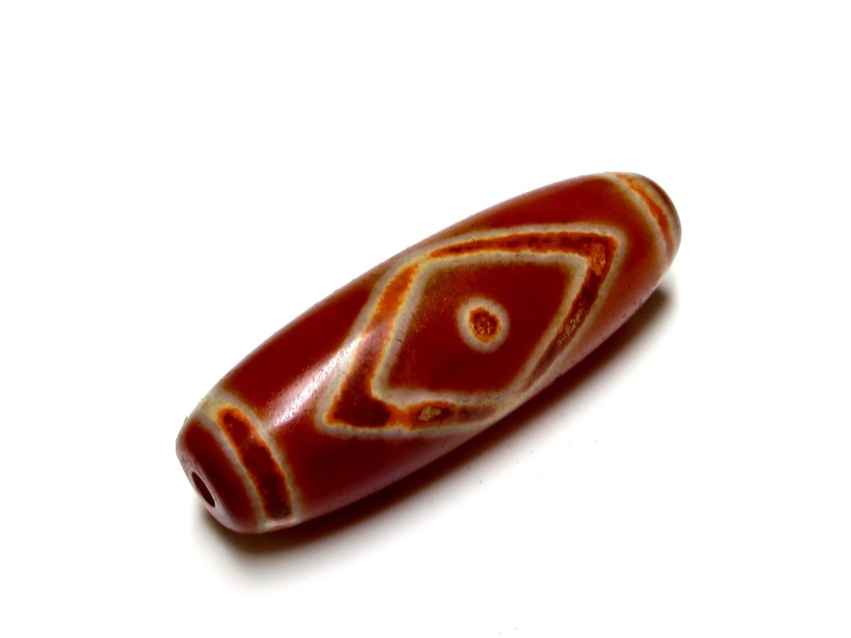画像1: 老鉱朱砂紅・天地星辰天珠 39.5mm (1)