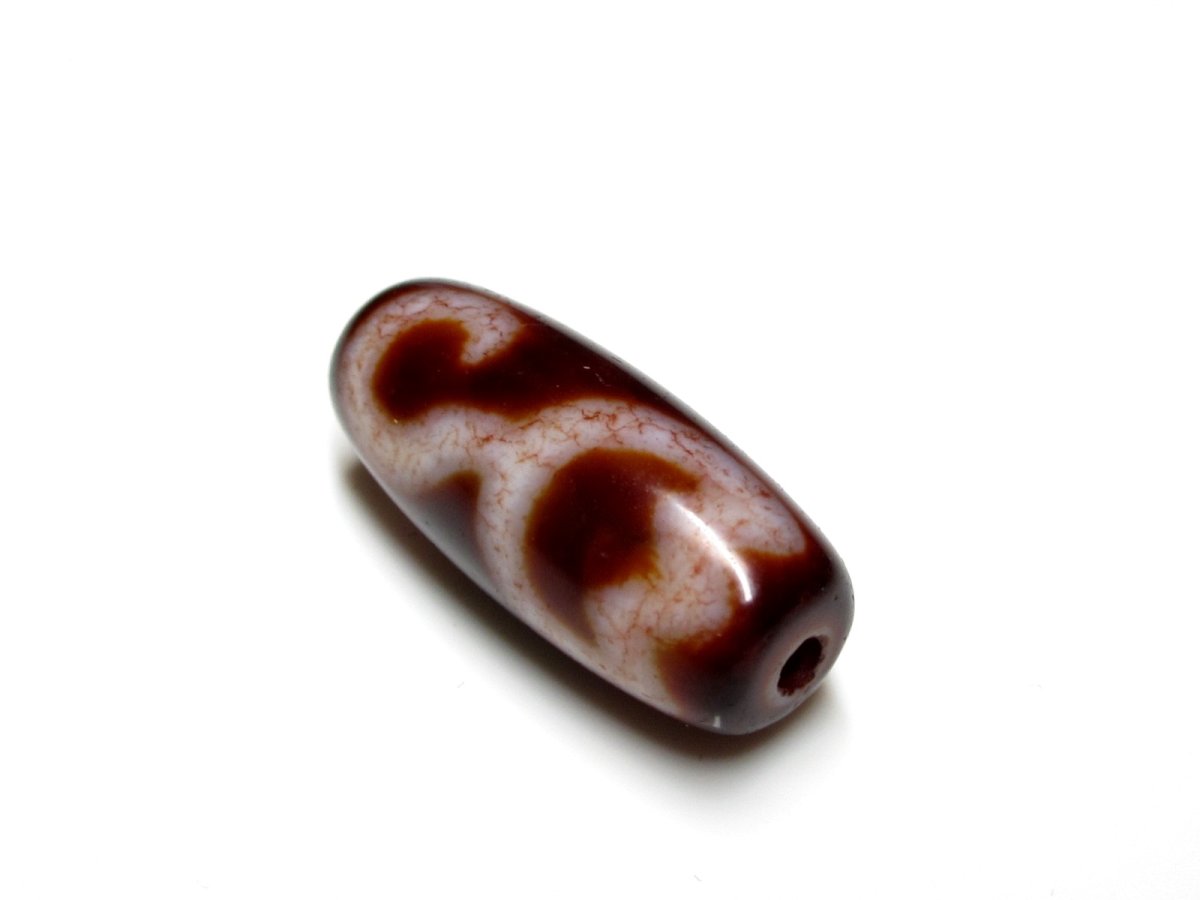 画像2: 高級老鉱朱砂紅・水蓮花天珠 29mm (2)