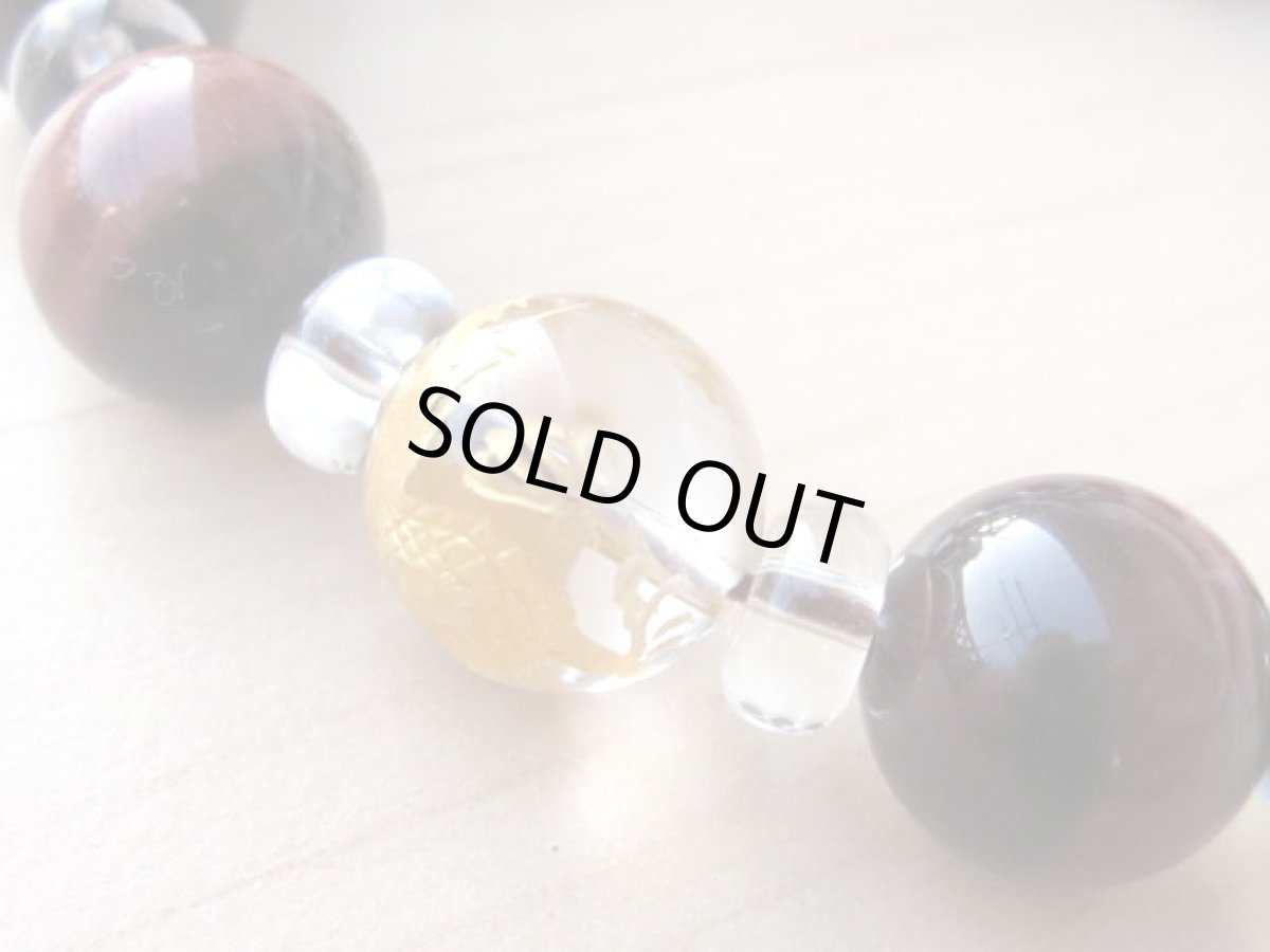 画像2: 天然石アクセサリー・レッドタイガーアイ金彫五爪龍ブレスレット12mm (2)