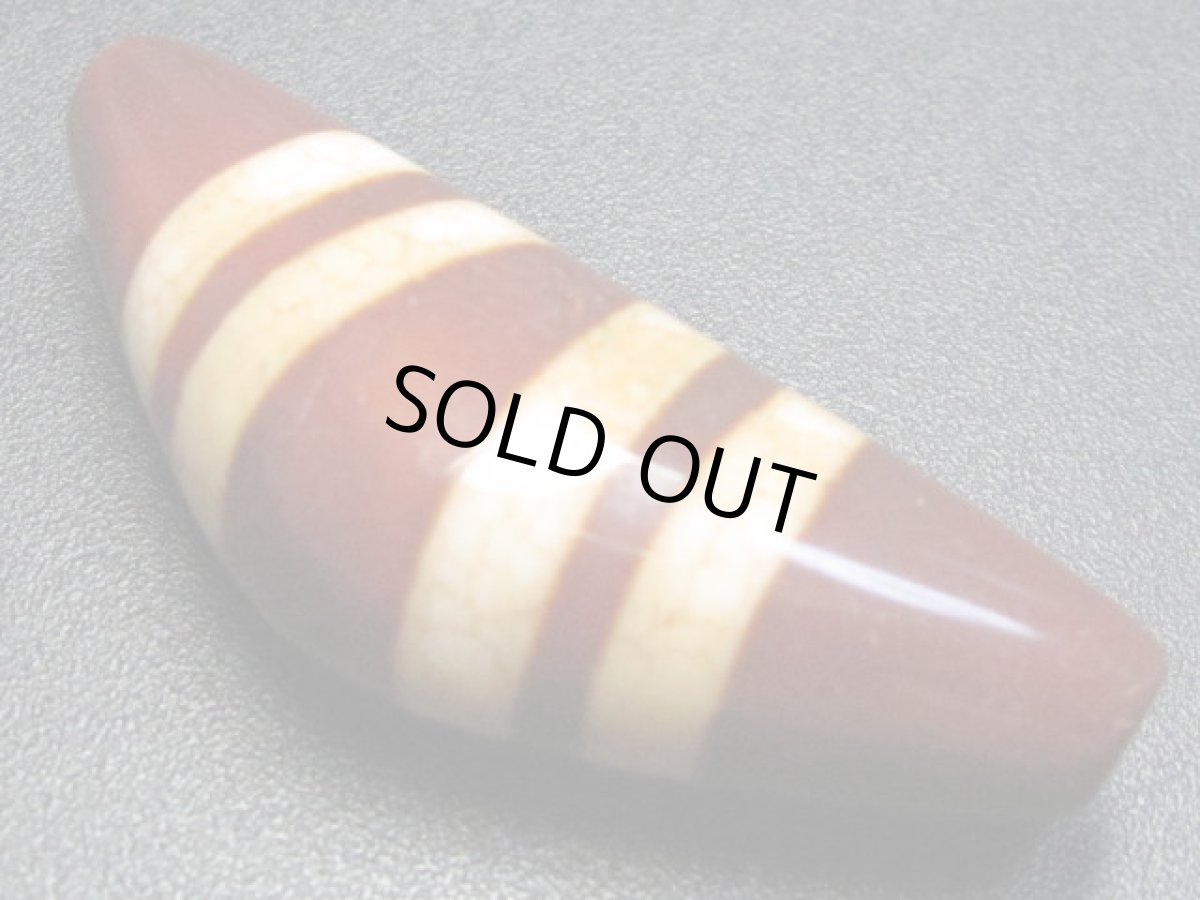 画像2: 赤龍紋・線天珠 牛角 55mm (2)